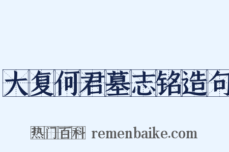 大复何君墓志铭造句是什么意思的图片